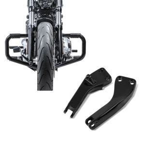 Set: Sturzbügel Mustache II für Harley Dyna Street Bob 06-17 schwarz + Sozius Fussrasten-Halter für Harley-Davidson Dyna Street Bob 06-17 schwarz Craftride_1