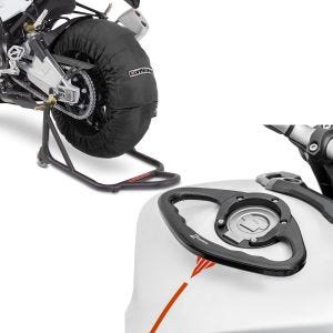 Set: Reifenwärmer Set für Yamaha YZF-R6 YZF-R1 ConStands Laguna Seca 60-80°C schwarz + Sozius Haltegriff für Yamaha YZF-R6 / YZF-R1 PG1 Zaddox_1