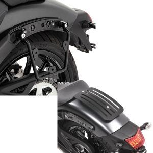 Set: Satteltaschenhalter für Kawasaki Vulcan S / Café 15-20 links Satteltaschen Abstandshalter Craftride + Gepäckträger für Kawasaki Vulcan S / Café 15-21 Solo Rack L1 Gepäckbrücke Craftride_1