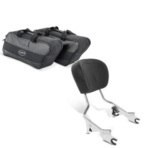 Set: Innentasche Seitenkoffer für Harley Street Glide 06-21 Craftride 19Ltr schwarz + Sissybar Harley Street Glide 09-19 Craftride Fast Driver-M chrom_1
