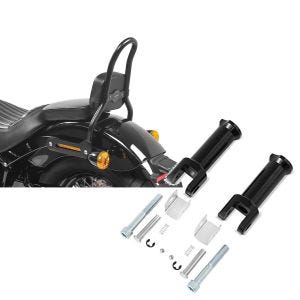 Set: Sissybar S für Harley Davidson Softail Street Bob 18-21 SRL schwarz Craftride + Sozius Fussrasten-Halter für Harley Davidson Softail Street Bob 18-21 Craftride schwarz_1