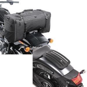 Set: Hecktasche für Kawasaki Vulcan S / Café SQ1 Craftride 52l schwarz + Gepäckträger für Kawasaki Vulcan S / Café 15-21 Solo Rack L1 Gepäckbrücke Craftride_1