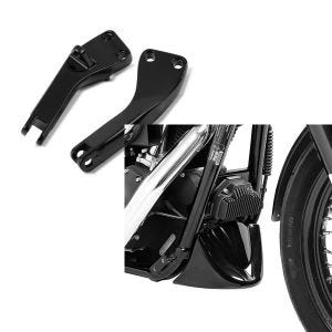Set: Sozius Fussrasten-Halter für Harley-Davidson Dyna Street Bob 06-17 schwarz Craftride + Bugspoiler für Harley Davidson Dyna Street Bob 06-17 Craftride_1