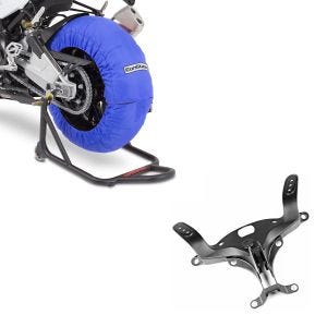 Set: Reifenwärmer Set für Yamaha YZF-R6 YZF-R1 ConStands Laguna Seca 60-80°C blau + Verkleidungshalter für Yamaha YZF-R1 04-06 Verkleidungshalterung_1