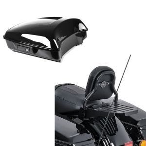 Set: Topcase Razor für Harley Street Glide 14-21 schwarz LB Craftride + Sissy Bar CXS Fix für Harley Street Glide 14-21 mit Gepäckträger schwarz Craftride_1