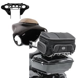 Set: Batwing Verkleidung Komplettset für Harley Electra Glide Ultra Classic 96-13 Craftride + Hecktasche für Harley Davidson Electra Glide Ultra Classic Topcase Tasche Craftride TT1 73Ltr_1
