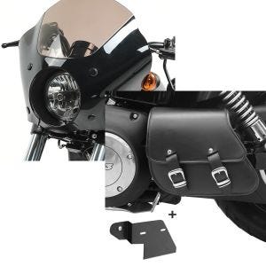 Set: Verkleidung für Harley Dyna Street Bob 06-17 Lampenmaske Craftride Gauntlet MG4 + Schwingentasche + Halter für Harley Dyna Street Bob 06-17 Craftride_1