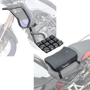 Set: Sturzbügel Set für Yamaha Tenere 700 19-21 oben und unten Schutzbügel + Motorrad Luftkissen Yamaha Tenere 700 Tourtecs Air Deluxe S schwarz_1