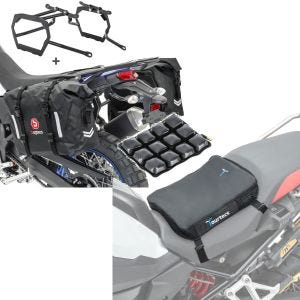 Set: Satteltaschen Set WP8 für Yamaha Tenere 700 19-21 mit Kofferträger Bagtecs + Motorrad Luftkissen Yamaha Tenere 700 Tourtecs Air Deluxe S schwarz_1