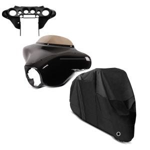 Set: Batwing Verkleidung Komplettset für Harley Electra Glide Ultra Classic 96-13 Craftride + Abdeckplane Harley Electra Glide Ultra Classic / Limited Craftride XXXXL in schwarz_1
