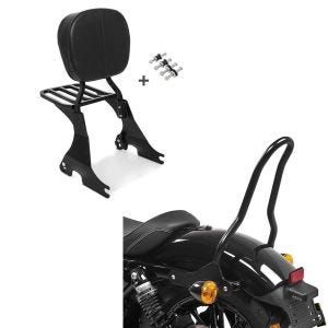 Set: Sissybar für Harley Davidson Sportster 883 Iron 09-20 Craftride inkl. Gepäckträger und Docking Kit schwarz + Sissybar für Harley Sportster 883 Iron 09-20 Craftride Tampa S schwarz_1