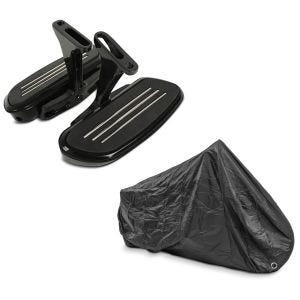 Set: Beifahrer Trittbretter + Halter CF2B für Harley Street Glide 06-21 Craftride + Abdeckplane Harley Street Glide / Special Craftride XXXL schwarz_1