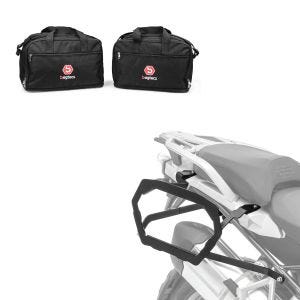 Set: Kofferträger für BMW R 1200 GS 13-18 Bagtecs SLP für Alukoffer und Satteltaschen + Alukoffer Innentaschen für BMW R 1250 / 1200 GS / Adventure 04-21 Koffer Taschen Bagtecs MS1_1
