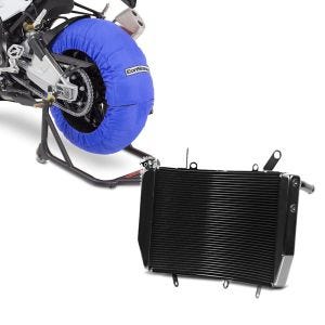 Set: Reifenwärmer Set für Yamaha YZF-R6 YZF-R1 ConStands Laguna Seca 60-80°C blau + Wasserkühler für Yamaha YZF-R6 08-16 Radiator Kühler_1