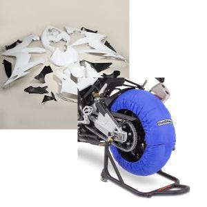 Set: Verkleidung für Yamaha YZF-R1 04-06 Zaddox ABS Vollverkleidung Rennverkleidung + Reifenwärmer Set für Yamaha YZF-R6 YZF-R1 ConStands Laguna Seca 60-80°C blau_1