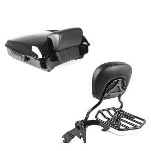 Set: Topcase für Harley Street Glide 14-21 Craftride Razor GB2 schwarz + Sissybar Harley Street Glide (FLHX) 09-21 Craftride Fast Driver-L Flex inkl. Gepäckträger schwarz_1