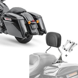 Set: Seitenkoffer Stretched für Harley Davidson Street Glide (FLHX) 14-21 Craftride + Sissy Bar für Harley Davidson Street Glide 14-19 mit Docking-Kit chrom Craftride_1