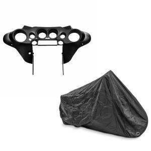 Set: Innenverkleidung Batwing für Harley Street Glide 06-13 schwarz glänzend Craftride + Abdeckplane Harley Street Glide / Special Craftride XXXL schwarz_1