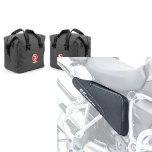 Set: Aluminium Koffer Innentasche für BMW R 1200 GS / Adventure 04-18 rechts und links Bagtecs + Rahmentaschen für BMW R 1200 GS 04-18 Bagtecs BF3 Zusatztaschen Paar schwarz_1