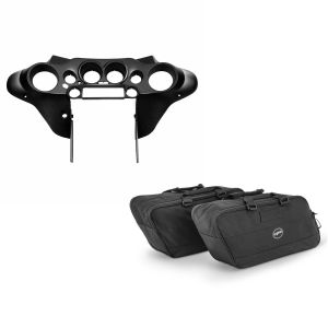 Set: Innenverkleidung Batwing für Harley Street Glide 06-13 schwarz glänzend Craftride + Koffer Innentaschen für Harley Street Glide 06-21 Craftride BG1 Paar_1