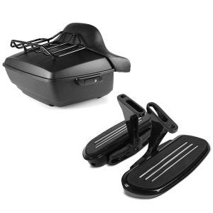 Set: Topcase King OLM für Harley Street Glide Special 15-21 Craftride + Beifahrer Trittbretter + Halter CF2B für Harley Street Glide Special 15-21 Craftride_1