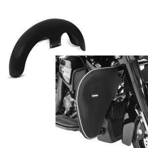 Set: Front-Fender 21" Wrap für Harley Street Glide/ Special unlackiert Craftride + Sturzbügel Spritzschutz für Harley Street Glide 06-21 Beinwärmer Craftride_1