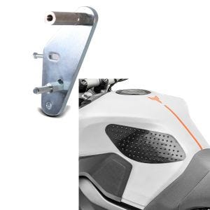 Set: Adapterplatte für ConStands Power Yamaha YZF-R6 06-20 + Tankpad seitlich für Yamaha YZF-R6 / YZF-R3 / YZF-R1 Seiten Tankpad Zaddox Grip M schwarz_1