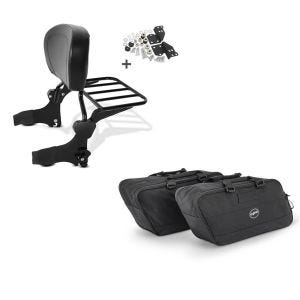 Set: Sissy Bar + Gepäckträger + Docking-Kit für Harley-Davidson Street Glide 06-08 schwarz Craftride + Koffer Innentaschen für Harley Street Glide 06-21 Craftride BG1 Paar_1