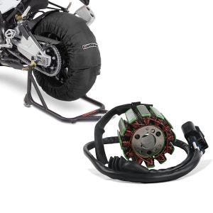 Set: Reifenwärmer Set für Yamaha YZF-R6 YZF-R1 ConStands Laguna Seca 60-80°C schwarz + Lichtmaschine Stator für Yamaha YZF-R1 04-08 Alternator Zaddox_1