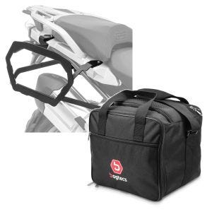 Set: Kofferträger für BMW R 1200 GS 13-18 Bagtecs SLP für Alukoffer und Satteltaschen + Innentasche Aluminium Topcase für BMW R 1250 GS / 1200 GS /Adventure 04-21 Alukoffer Bagtecs MT1_1