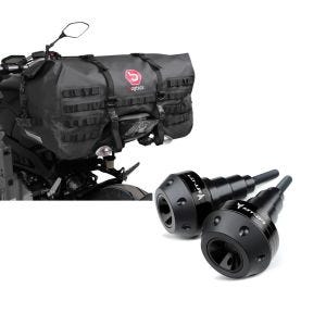 Set: Hecktasche für Yamaha MT-07 / Tracer 700 Bagtecs SX70 70Ltr schwarz + Sturzpads für Yamaha MT-07 / Tracer 700 13-19 Crashpads Motoguard SC2 schwarz_1