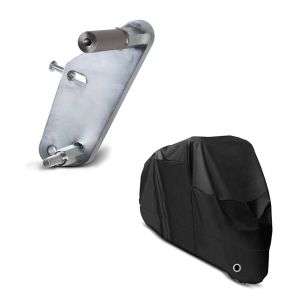 Set: Adapterplatte für ConStands Power Yamaha YZF-R6 99-02 + Abdeckplane Yamaha YZF-R 125  YZF-R3  YZF-R6 Craftride XL in schwarz_1