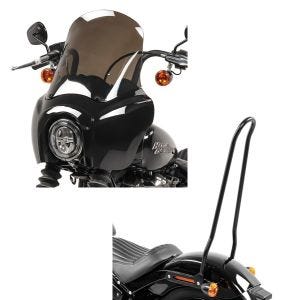 Set: Lampenmaske MG5 für Harley Softail Street Bob 18-20 Lampen Verkleidung rauchgrau Craftride + Sissybar für Harley Davidson Softail Street Bob 18-21 Tampa XL schwarz Craftride_1