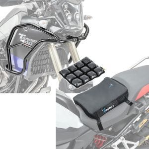Set: Verkleidungsschutzbügel XL für Yamaha Tenere 700 19-21 Motoguard Tank-Sturzbügel oben + Motorrad Luftkissen Yamaha Tenere 700 Tourtecs Air Deluxe S schwarz_1