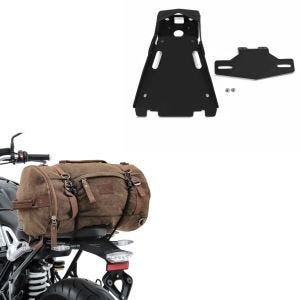Set: Kennzeichenhalter für BMW R NineT Scrambler 16-21 Nummernschildhalter Zaddox NH1 + Hecktasche Vintage 25L für BMW R NineT Scrambler braun Craftride_1