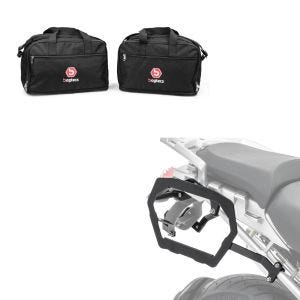 Set: Kofferträger für BMW R 1200 GS 04-12 Bagtecs SLP für Alukoffer und Satteltaschen + Alukoffer Innentaschen für BMW R 1250 / 1200 GS / Adventure 04-21 Koffer Taschen Bagtecs MS1_1