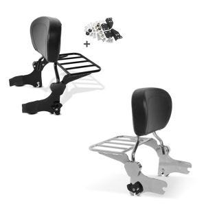 Set: Sissy Bar + Gepäckträger + Docking-Kit für Harley-Davidson Street Glide 06-08 schwarz Craftride + Sissybar Harley Electra Glide Standard / Classic 97-08 Craftride Fast Driver-L inkl. Gepäckträger chrom_1