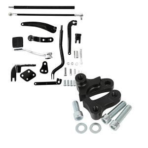 Set: Vorverlegte Fussrastenanlage für Harley Dyna Modelle 06-17 Craftride RR1 + Tieferlegungskit 1,75" Zoll für Harley Dyna Street Bob 06-17 Tieferlegung Craftride_1