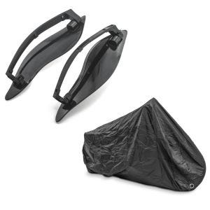 Set: Seitlicher Windabweiser für Harley Street Glide Special 15-21 schwarz Craftride + Abdeckplane Harley Street Glide / Special Craftride XXXL schwarz_1