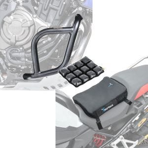 Set: Sturzbügel für Yamaha Tenere 700 19-21 Motoguard Schutzbügel + Motorrad Luftkissen Yamaha Tenere 700 Tourtecs Air Deluxe S schwarz_1