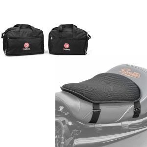 Set: Alukoffer Innentaschen für BMW R 1250 / 1200 GS / Adventure 04-21 Koffer Taschen Bagtecs MS1 + Gel Sitzkissen BMW R 1200 GS / Adventure Komfortkissen M Tourtecs schwarz_1