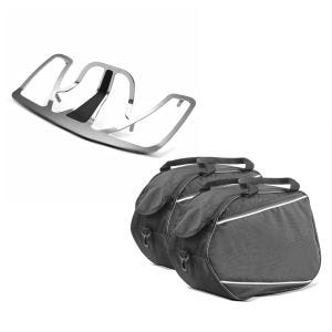 Set: Gepäckträger New Style Honda Goldwing GL 1800 01-16 chrom Craftride + Seitenkoffer Innentaschen 2x20L für Honda Gold Wing 1800 / 1500_1