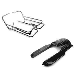 Set: Kofferträger Twin Rail für Harley Touring 97-08 mit Schutzbügel Craftride + Kotflügelverlängerung hinten für Harley Road King 96-08 Craftride_1