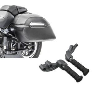 Set: Seitenkoffer Set Indian Scout / Bobber / Sixty Craftride K3 33Ltr in schwarz + Sozius Fussrasten Set mit Halter für Indian Scout, Sixty, Bobber 15-19 Craftride_1
