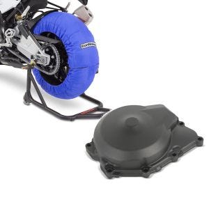 Set: Reifenwärmer Set für Yamaha YZF-R6 YZF-R1 ConStands Laguna Seca 60-80°C blau + Lichtmaschinendeckel für Yamaha YZF-R6 06-19 Limadeckel Motordeckel_1