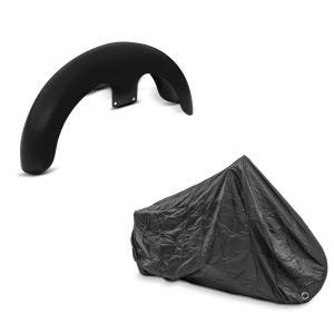 Set: Front-Fender 21" Wrap für Harley Street Glide/ Special unlackiert Craftride + Abdeckplane Harley Street Glide / Special Craftride XXXL schwarz_1