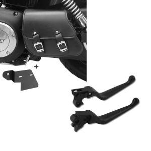 Set: Schwingentasche + Halter für Harley Dyna Street Bob 06-17 Craftride + Bremshebel und Kupplungshebel-Set Grip für Harley Davidson Dyna Street Bob 06-17 schwarz Craftride_1