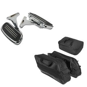 Set: Beifahrer Trittbretter + Halter CF2S für Harley Street Glide 06-21 Craftride + Innentaschen Set für Harley Street Glide 06-21 Craftride Seitenkoffer / Topcase_1