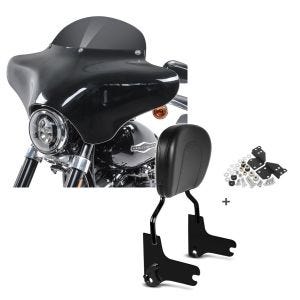 Set: Batwing Verkleidung BD8 für Harley Davidson Road King / Classic Craftride + Sissybar Harley Davidson Road King 97-08 Craftride Fast Driver-M schwarz_1