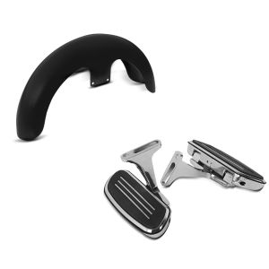 Set: Front-Fender 21" Wrap für Harley Street Glide/ Special unlackiert Craftride + Beifahrer Trittbretter + Halter CF2S für Harley Street Glide 06-21 Craftride_1